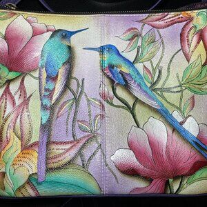 Anuschka Crossbody Shoulder Leather Bag Purse Hand Painted